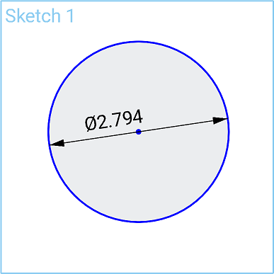 Example of diameter dimension 
