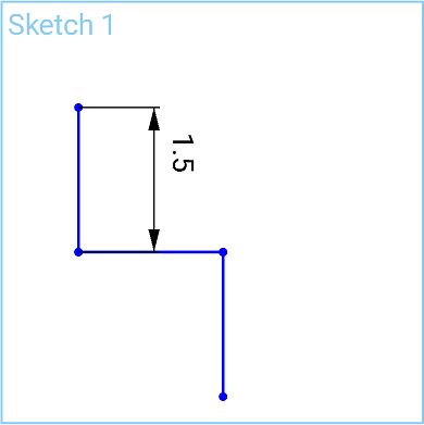 Example of Equal Constraint tool in use, after the lines are made equal