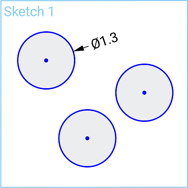 Example of Equal Constraint tool in use after the circles are made equal