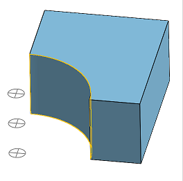 Example showing mate conenctor inference points on a partial cylindrical face