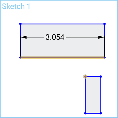 Example of Midpoint Constraint tool in use, with a line selected in one square and a point in another