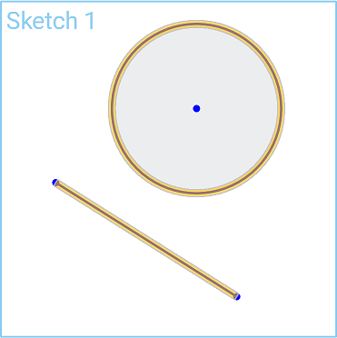 Example of Normal Constraint tool in use, with a line and circle selected
