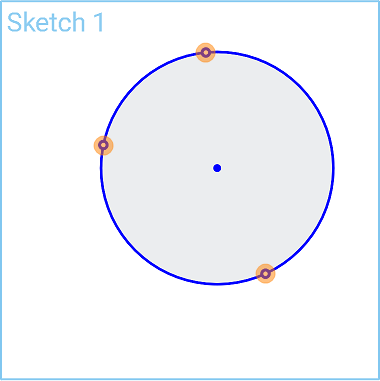 Example of 3 Point Circle tool in use