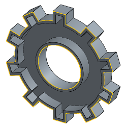 Example of a part after the Shell tool is applied