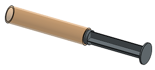 Slider mate example showing the two parts mated