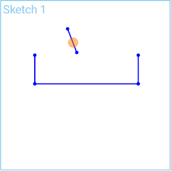 Example of extending a line with intersecting geometry, before extending a line