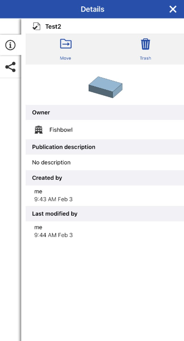 iOS Details pane for a document on an iPhone