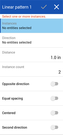 Linear pattern dialog on Android device