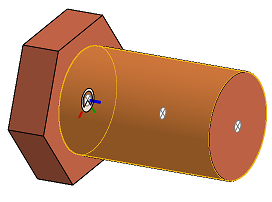 Example of Replicate feature, bolt mated to the hub