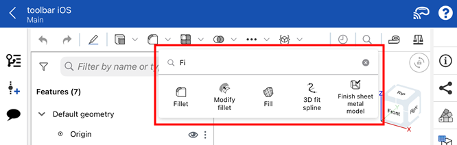 Searching for a feature