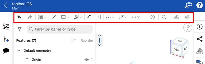 iOS: Sketch tools on the toolbar