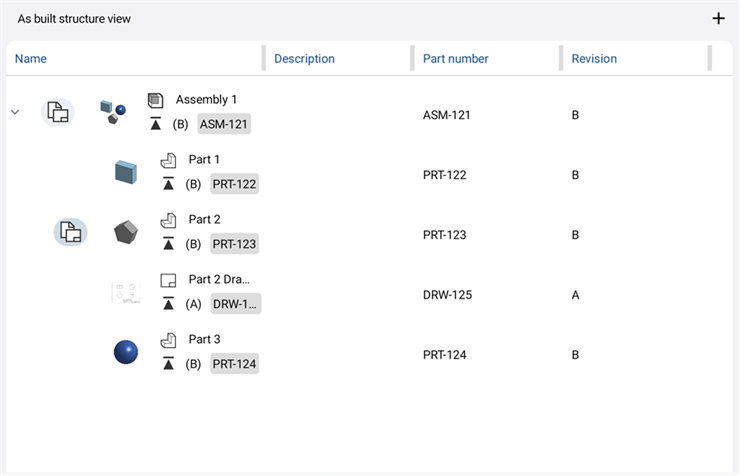 As built structure view on Android device