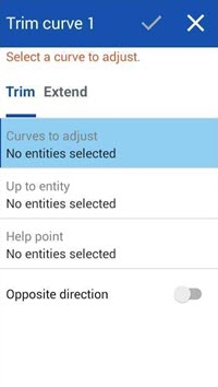 Android Trim curve dialog: trim