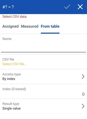 Android Variable dialog: From table