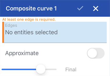 Composite curve dialog