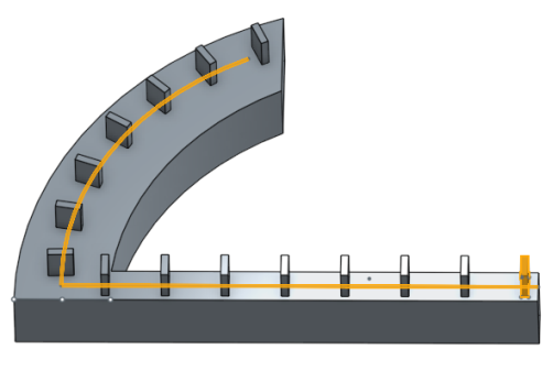 Example of a curve feature pattern