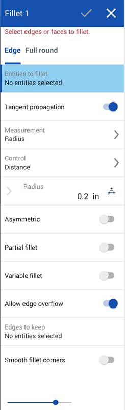 Fillet dialog on Android