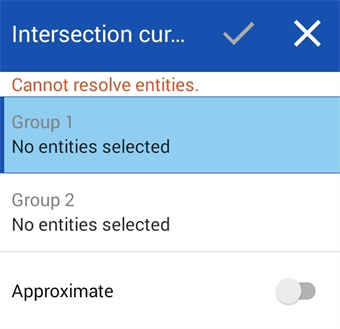 Curve intersection dialog on Android