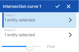 Intersection curve dialog on iOS