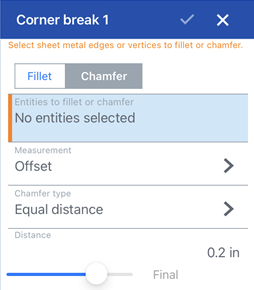 iOS Corner break dialog: Chamfer