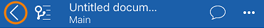 Example of Return to documents icon circled in orange
