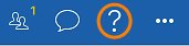 Example of Help icon circled in orange