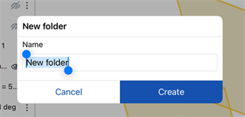 New folder dialog