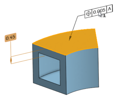Geometric tolerance attached to a face