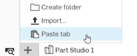 Paste tab