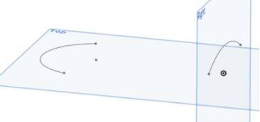 Example of projected curve tool in use
