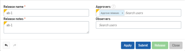 Create Release Candidate Dialog