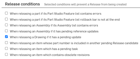 Release management Release conditions