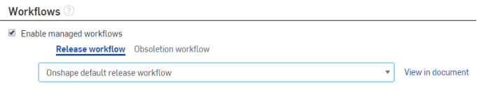 Example of Workflows setting and enabling managed workflows