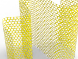 Example of thick yellow mesh fabric