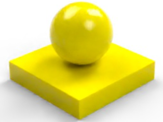 Example of a lemon yellow colored metallic plastic