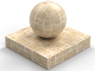 Example of a pinwheel travertine stone appearance