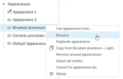 Rename Appearance