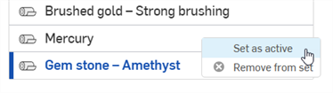 Context menu: Set as active
