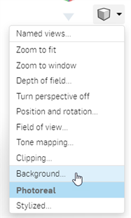 Selecting Background from the View tools dropdown menu