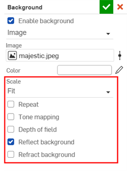 Background dialog