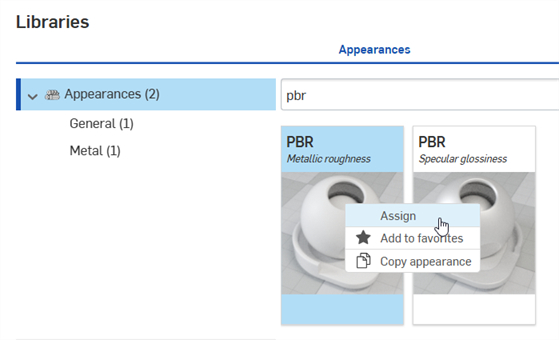 Assigning a basic appearance