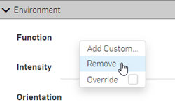 Removing the Function from the Environment submenu