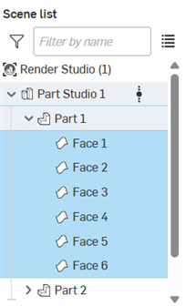 Expanding the part faces