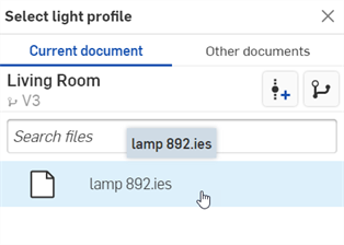 Select light profile with imported ies file