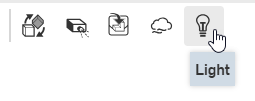 Light icon on the toolbar