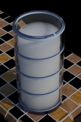 Example showing a rendered glass of milk