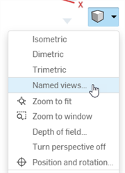 Selecting Named views from the view tools menu