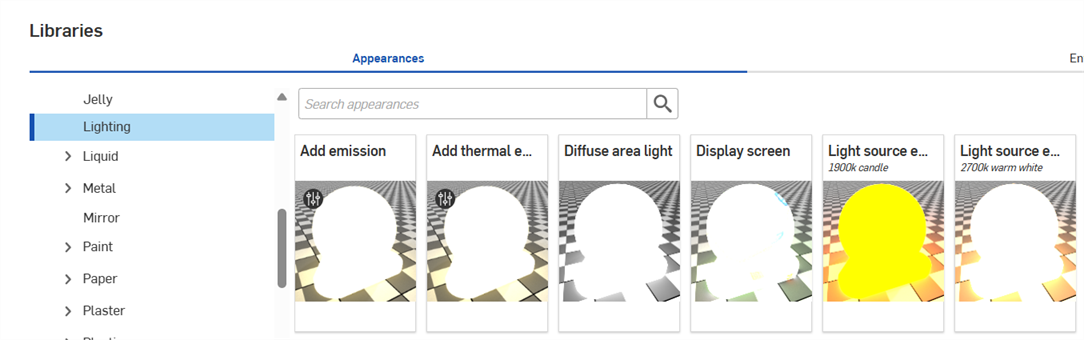 Lighting appearances