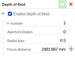 Depth of field settings