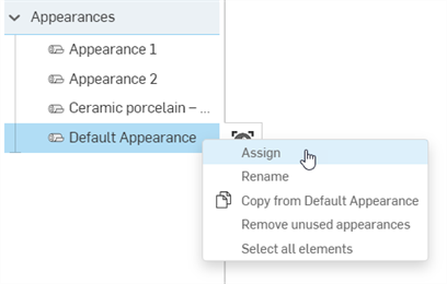 Assigning the default Appearance